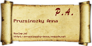 Pruzsinszky Anna névjegykártya