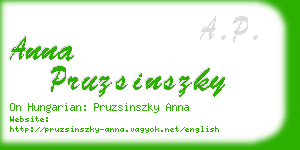 anna pruzsinszky business card